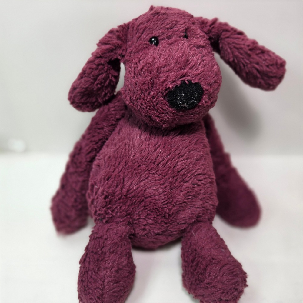 Aurora Dexter The Huggable Dog Plush 13in Maroon Burgundy Floppy Stuffed Puppy